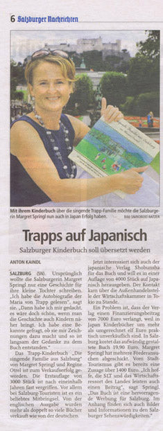 2007: Salzburger Nachrichten berichten über die japanische Ausgabe von "Die singende Familie" von Margret Springl.