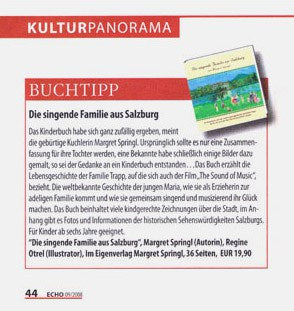 Buchtipp 2015 in Echo Salzburg: "Die singende Familie" von Margret Springl.